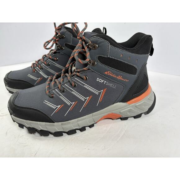 Eddie Bauer Echo Lake Softshell Hiking Boots Men’s 9 Gray Orange Trail Shoes main image 8